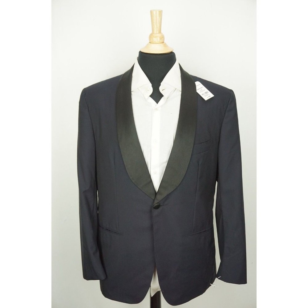 Kiton Mod CIPA 1960 Navy Black Shawl Lapel Smoking Dinner Jacket Sz 44 BRAND NEW
